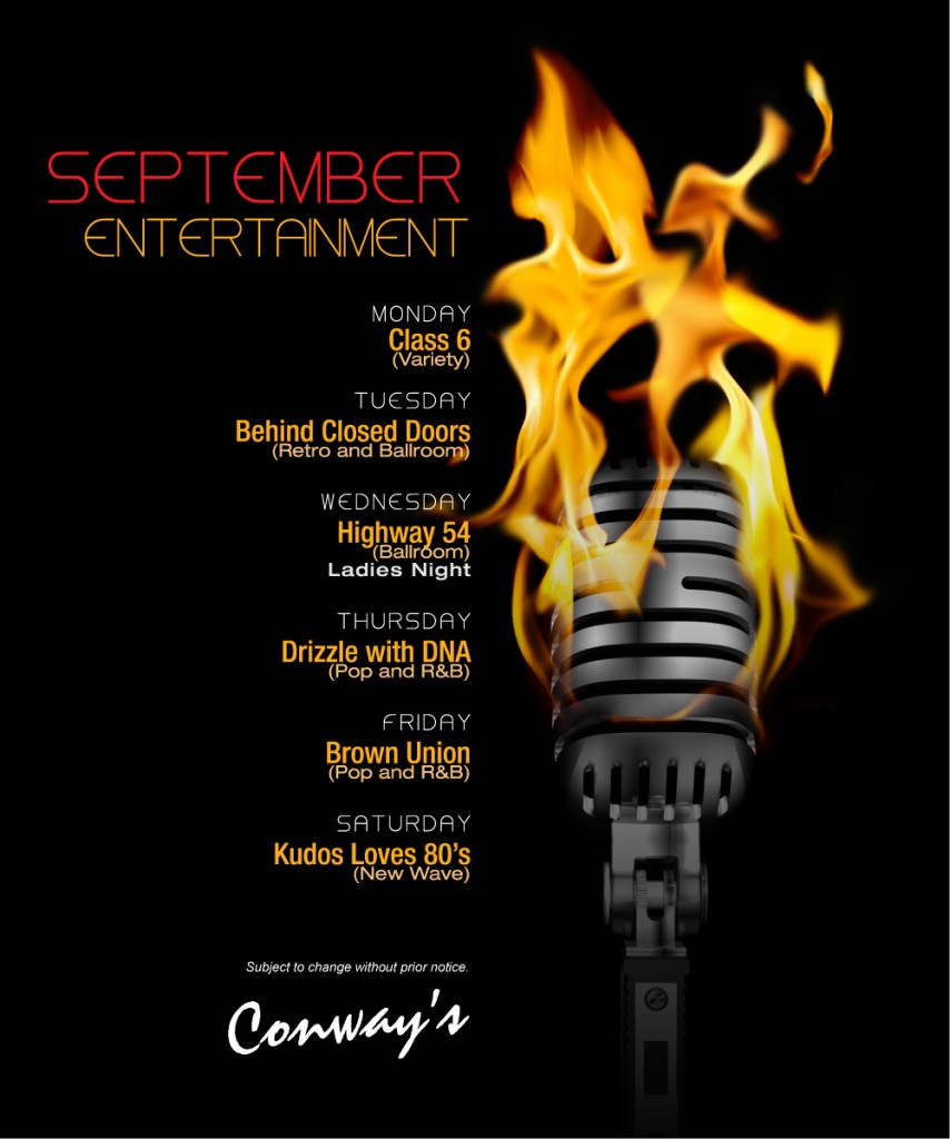 conway's SEPTEMBER-Bandline-up conway's SEPTEMBER-Bandline-up